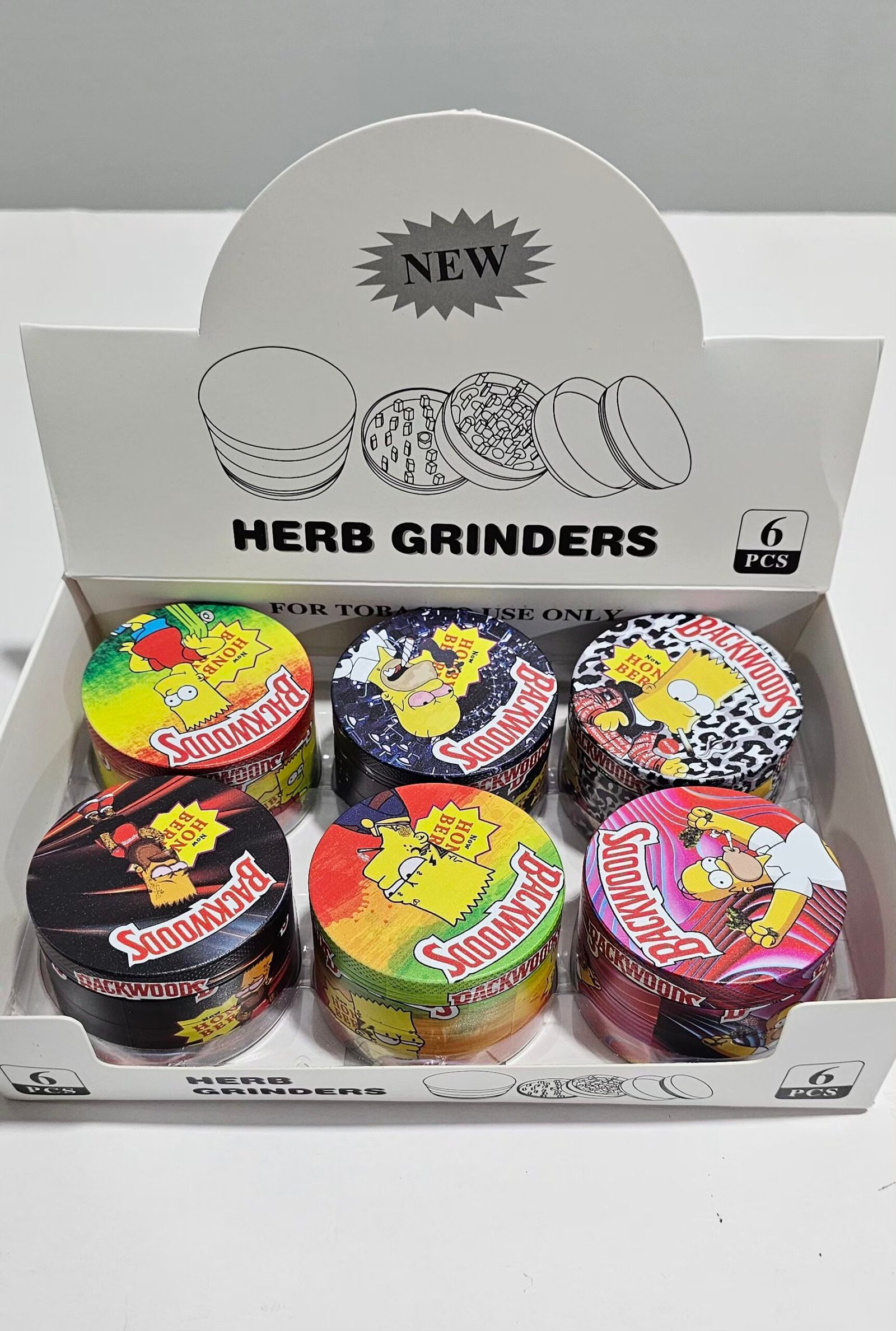 Grinder Metal Homero y Bart "6.5cm Diametro" 6 Piezas Por Caja | Modelo al azar |