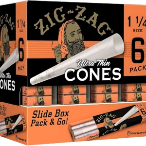 Zig-Zag Ultra Thin 1 1/4 | 6 Conos Por Paquete | 36 Paquete x Caja