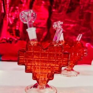 "13cm" Bongs De Vidrio | Corazon Rojo |