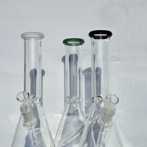 "25cm" Bongs De Vidrio | Transparente Con Boquilla De Color | Color al azar