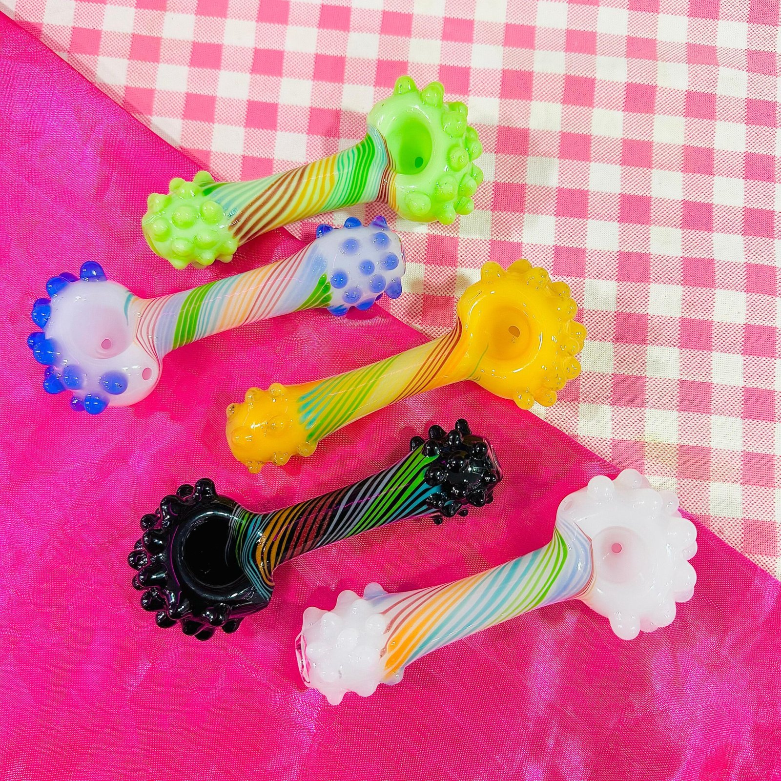 "12cm" Girls Happiness | Pipa de vidrio “Arcoíris” | Colores al azar
