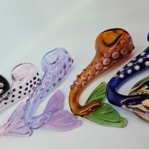 Pipa De Vidrio - Aleta De Sirena | Colores al azar |