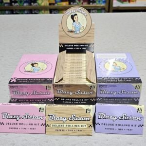 Blazy Susan - 1 1/4 Papel + Filtros + Bandeja | 20 Kits x Caja | 32 Hojas x Libro