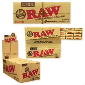 Raw Masterpiece - King Size clásico + Tips hecho | 24 Librito C/Filtro x Caja