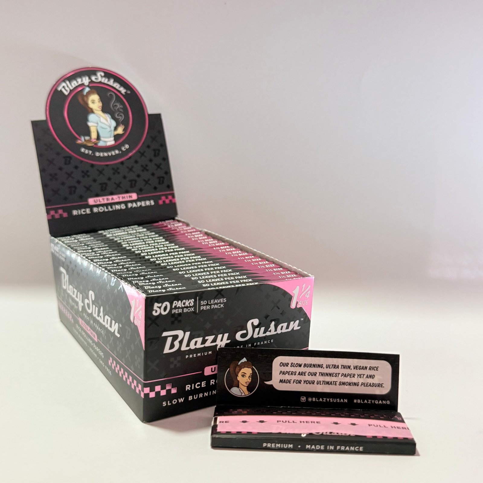Blazy Susan - 1 1/4 Arroz Ultrafinos | 50 Libritos x Caja | 50 Hojas x Libro