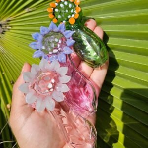 Pipa D/Vidrio - Modelo #3 “Girasol” Multicolores | Colores al azar |
