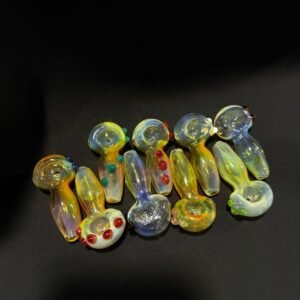 Pipa De Vidrio Mini Con Plata "6cm"