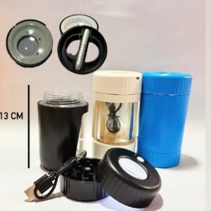 Contenedores + Grinder + Lupa & Luz Led (Colores al azar)