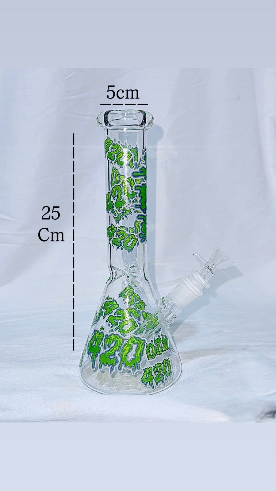 “25cm” Bongs D/Vidrio - Estampado 420 | Tipo Beaker | - Image 2