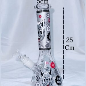 “25cm” Bongs D/Vidrio - Estampado Perros Lobos | Tipo Beaker |