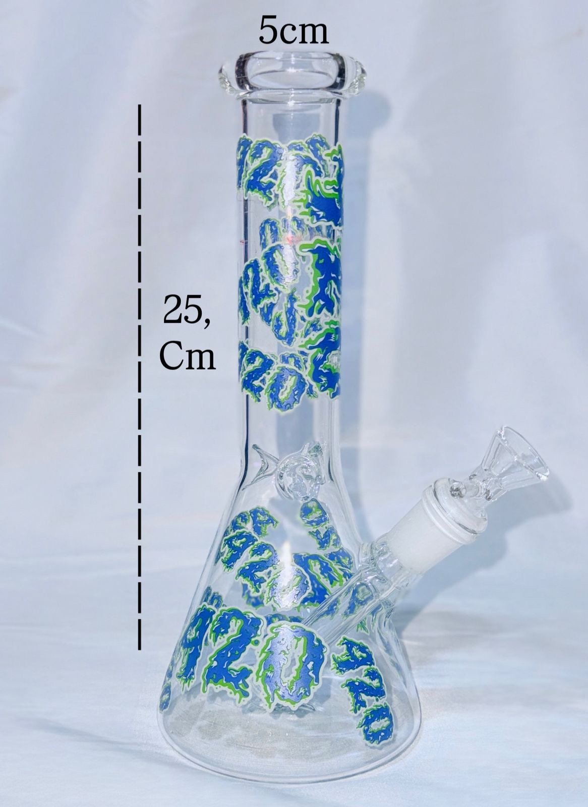 “25cm” Bongs D/Vidrio - Estampado 420 | Tipo Beaker |