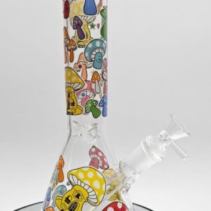 “25cm” Bongs D/Vidrio - Estampado Hongo Multicolor | Tipo Beaker |