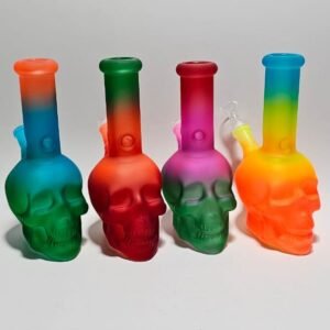 “25cm” Bongs D/Vidrio - Cabeza Calavera Grande Multicolor | Color al azar |