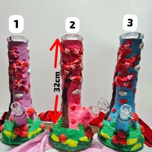 "32cm" Bongs De Vidrio - C/Epoxica "Modelo Corazones"