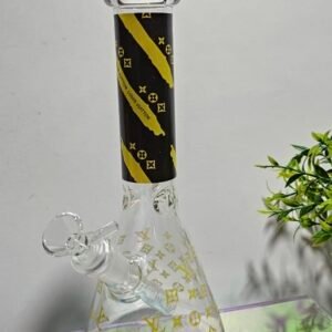 “25cm” Bongs D/Vidrio - Estampado "LV Amarillo" | Tipo Beaker |