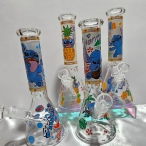 “25cm” Bongs D/Vidrio - Estampado "Stitch Cartoon” | Tipo Beaker | Modelo al azar