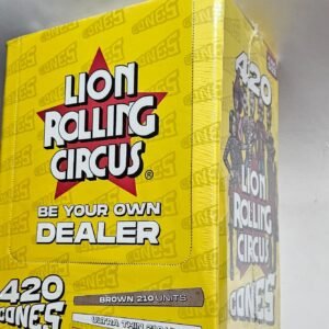 Lion Rolling Circus - 420 Conos King Size | Ya Rolandos Mitad Silver & Mitad unbleached