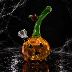 ”10cm” Mini Bongs De Vidrio | Calabaza Halloween |