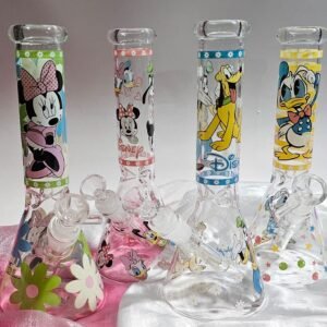 “25cm” Bongs D/Vidrio - Estampado “Cartoon #3” | Tipo Beaker | Modelo al azar