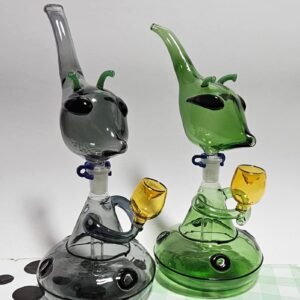 “25cm” Bongs De Vidrio Doble Pieza | Modelo "Alien" Color al azar |