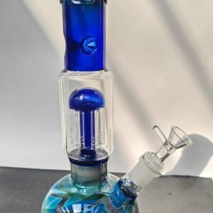”30cm” | Bongs De vidrio "Espiral azul" | 6 tree arms Perc 14mm bowl