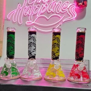 ”30cm” Bongs De Vidrio | Estampado "Calaveras" Colores al azar |