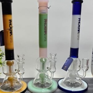 ”36cm” | Phoenix Star Bongs Doble 8-arm tree percolador | Colores al azar