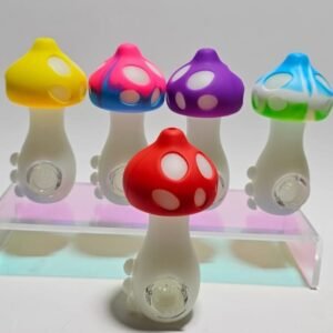 Pipa Silicon - "Hongos" Color al azar | Brilla en la oscuridad