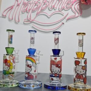 ”23cm” | Bongs De Vidrio "Kitty" | Colores y diseños al azar