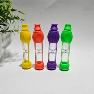 One Hitters De Vidrio "Con Funda De Silicon" 11cm | #4 Color al azar |
