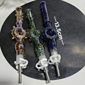 “13.5cm” Nector Collector De Vidrio Con Puntilla Metal 10mm | #40 Color al azar |