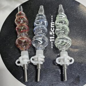 “11.5cm” Nector Collector De Vidrio Con Puntilla Metal 10mm | #37 Color al azar |