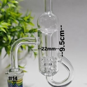 Set Recycler Banger #8 Cuarzo - Incluye Carb Cap Trasparente "dia= 22mm" | Set Color Solo Trasparente