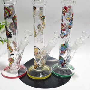 ”25cm” Bongs De Vidrio Tubo Recto | Estampado “Cartoon” | Modelo al azar