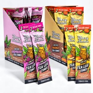 New Blazy Susan 2 Conos King Size "Hoja De Tea" Por Paquete Sabor – RaspBerry & Mango | 10 Paquetes Por Caja |